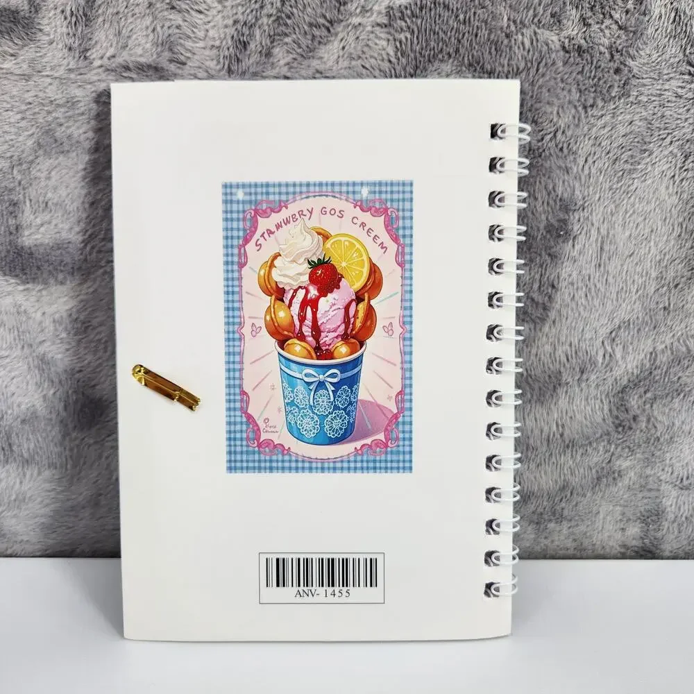 2 Spiral Pocket Notebook/Pen Ice Cream Cup & Candyland 4x5.5